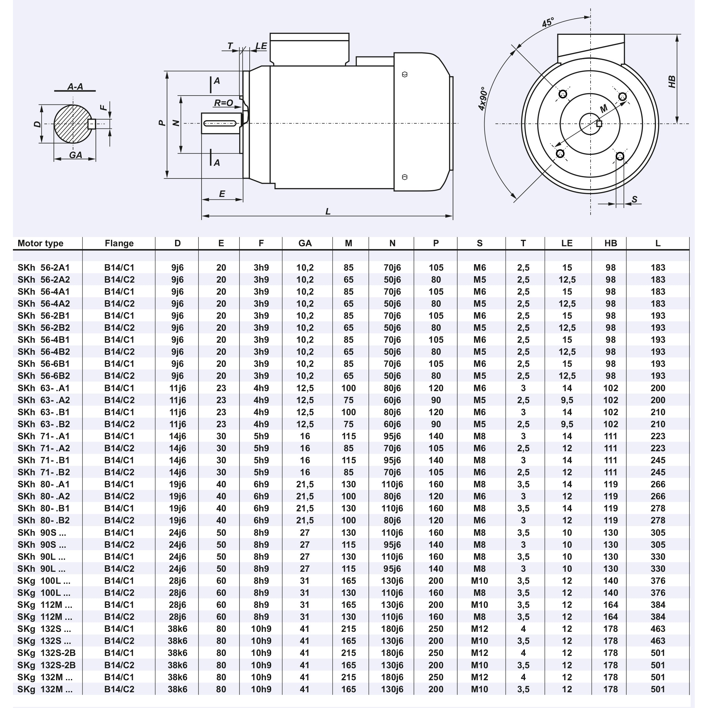 Motor Trifásico Cantoni SKh IE1 B14 1500/3000rpm 2/4 Polos 1,4kW 1,9CV 90S-A