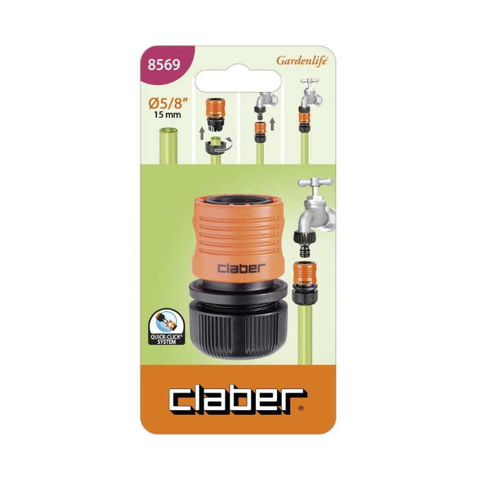 Conector Automático Claber 5/8" | Empalme Rápido | Cód. 8569