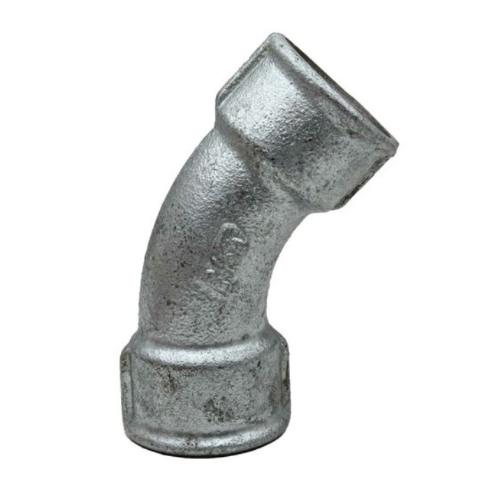 Curva 45º Galvanizada Hembra-Hembra | Hierro Maleable | PN25