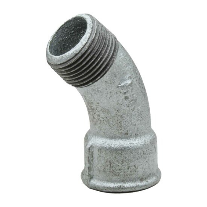 Curva 45º Galvanizada Macho-Hembra | Hierro Maleable | PN25