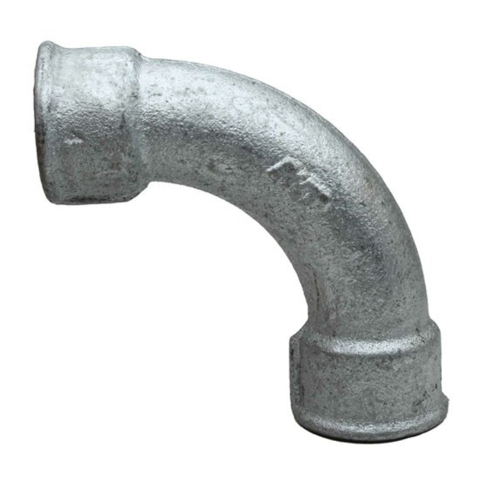 Curva 90º Galvanizada Hembra-Hembra | Hierro Maleable | ISO 7/1