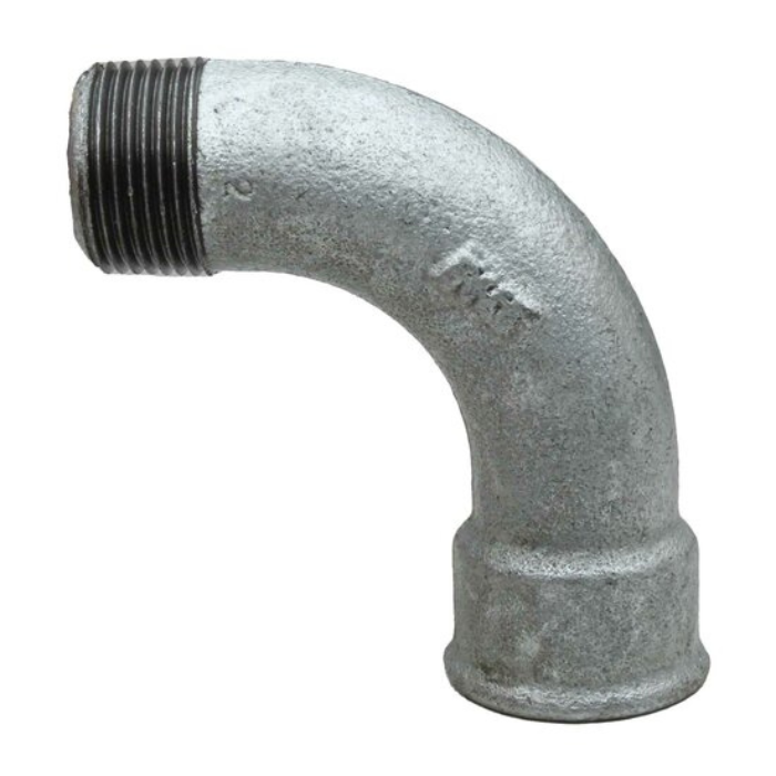 Curva 90º Galvanizada Macho-Hembra | Hierro Maleable | ISO 7/1