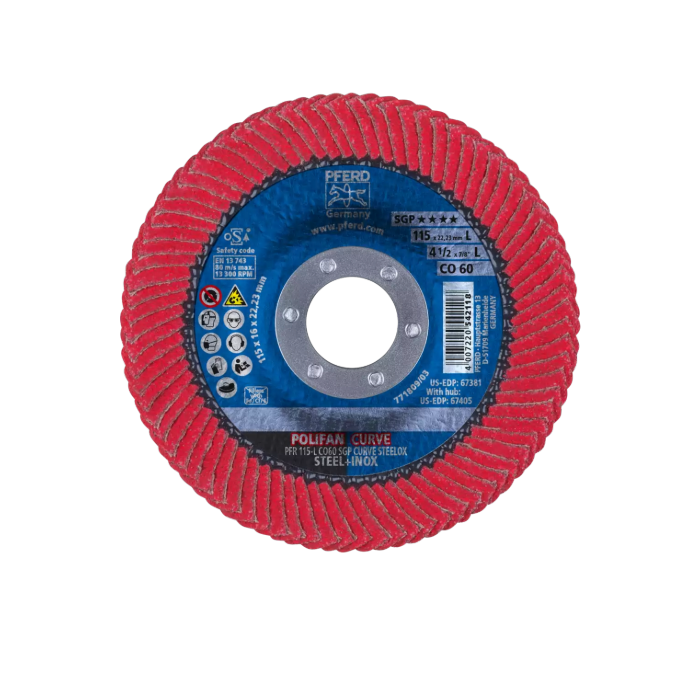 Disco de Láminas Pferd POLIFAN CURVE PFR 115x22,23 mm L CO60 SGP STEELOX