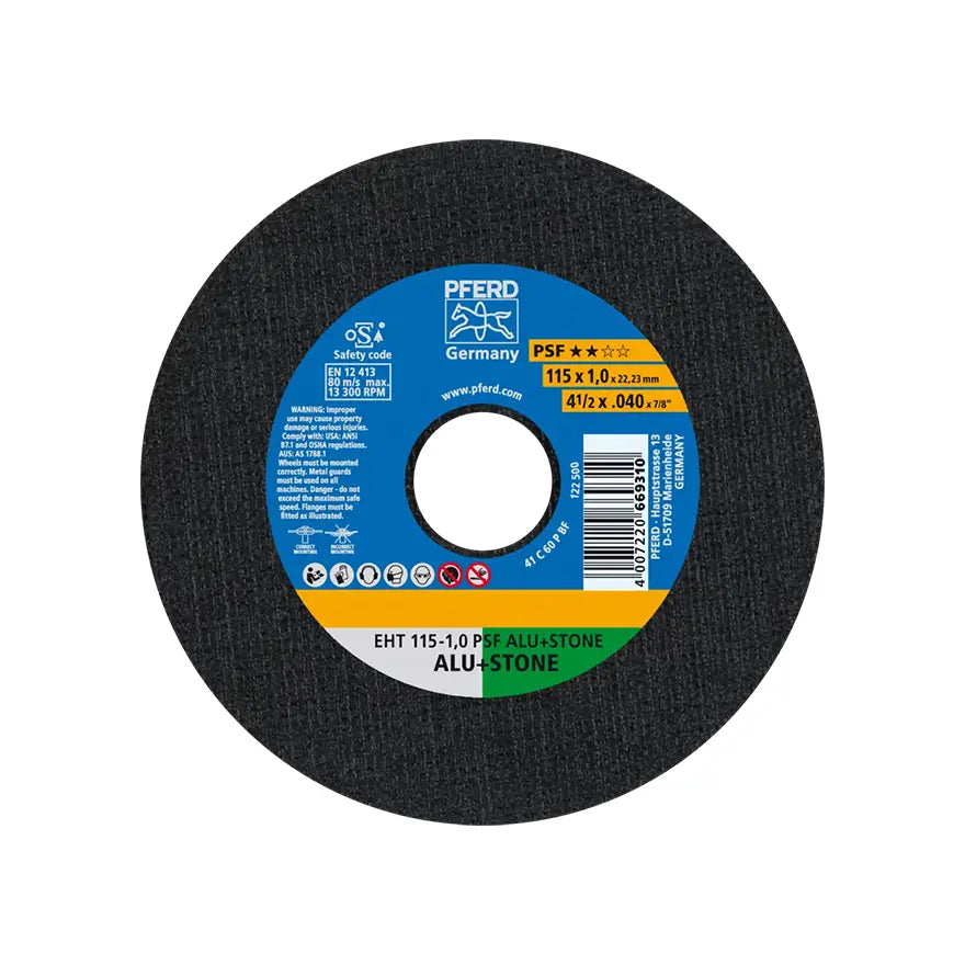 Disco de corte PSF ALU+STONE Pferd EHT 115x1,0x22,23 mm