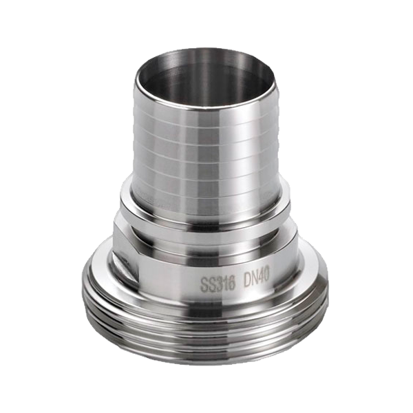 Acople alimentario macho caña estriada DIN-11851 inox A-316L