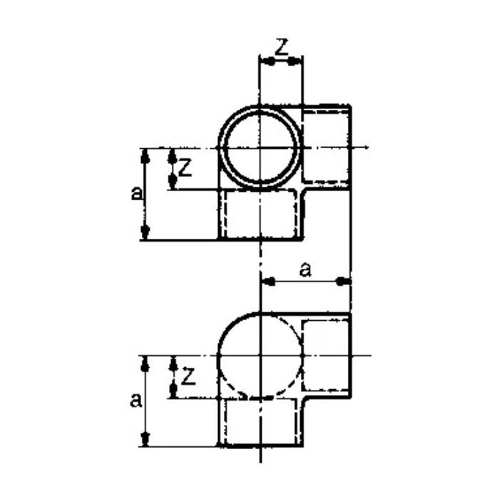 Codo Distribuidor Tres Bocas HH para Soldar | F-221-CU