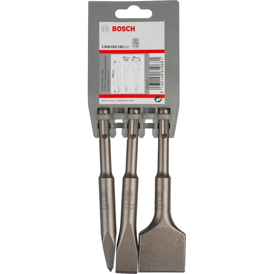 Set de 3 cinceles Bosch SDS plus-4C 140mm