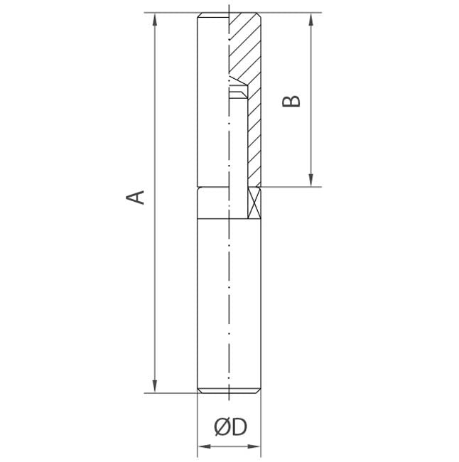 Pernio torneado con rodamiento axial inox A-316 16x100 81110