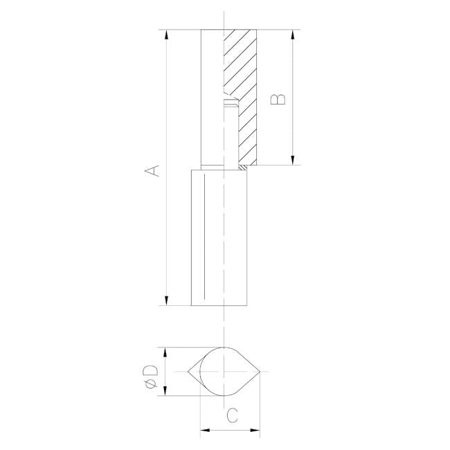 Pernio gota inox A-316 con arandela de latón 14x80 709