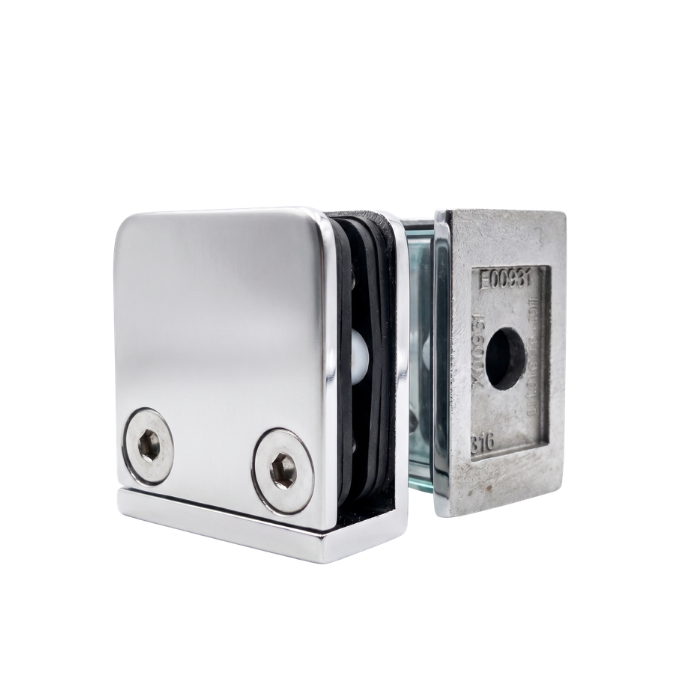Pinza Cuadrada Base Plana AISI 316 43x43 mm