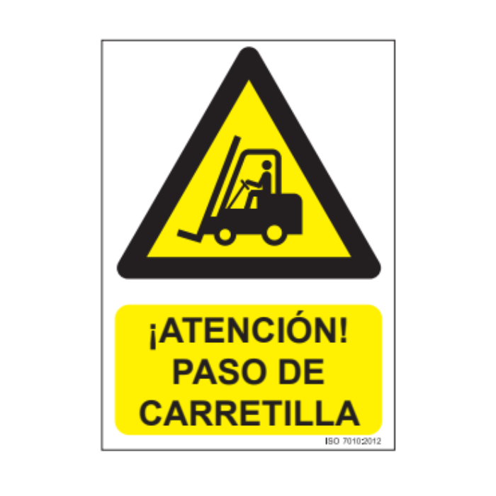 Placa PVC A4 Atención Paso de Carretillas | Seguridad