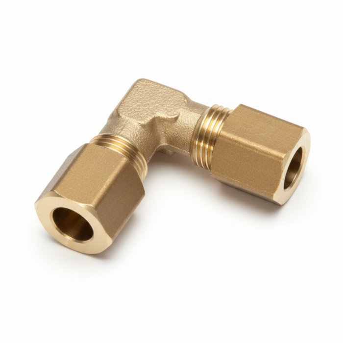 Racor Acodado Compresión Hembra | Latón Legris | Métrica 4-16 mm
