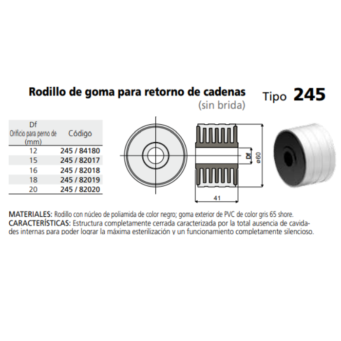 Rodillo Gomado 60X41 D20 C024582020