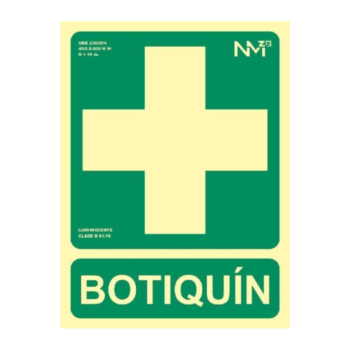 Señal Botiquín PVC Clase B | 224 x 300 mm | Espesor 0,7 m