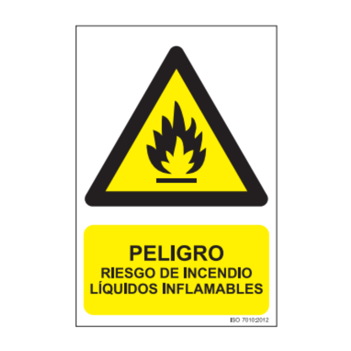 Señal PVC Peligro Riesgo de Incendio | 210 x 300 mm | Alta Visibilidad