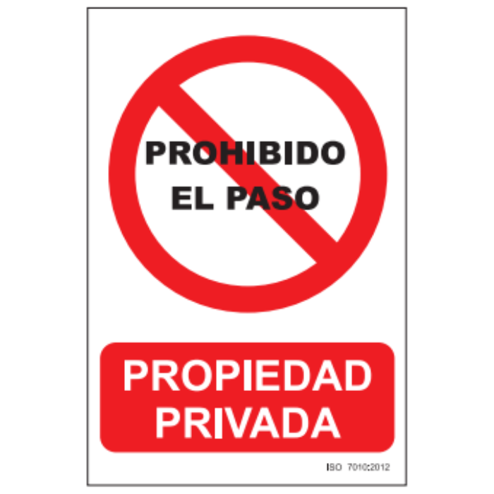 Señal PVC Prohibido el Paso Propiedad Privada | 210x300 mm