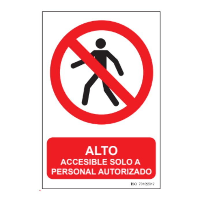 Señal PVC Solo Personal Autorizado | 210 x 300 mm | Alta Visibilidad
