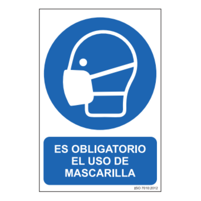 Señal PVC Uso Obligatorio de Mascarilla | 210 x 300 mm | Seguridad