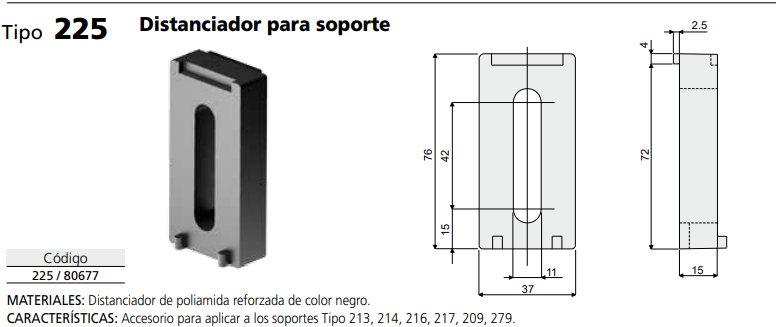 Separador para soporte 75X37 M10 C022580677