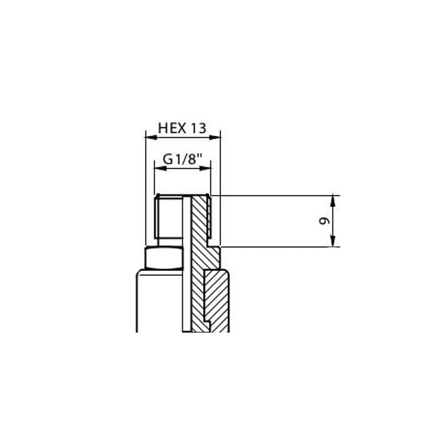 Racor rosca G1/8” macho, orificio Ø3 mm serie RAC16R1/8M