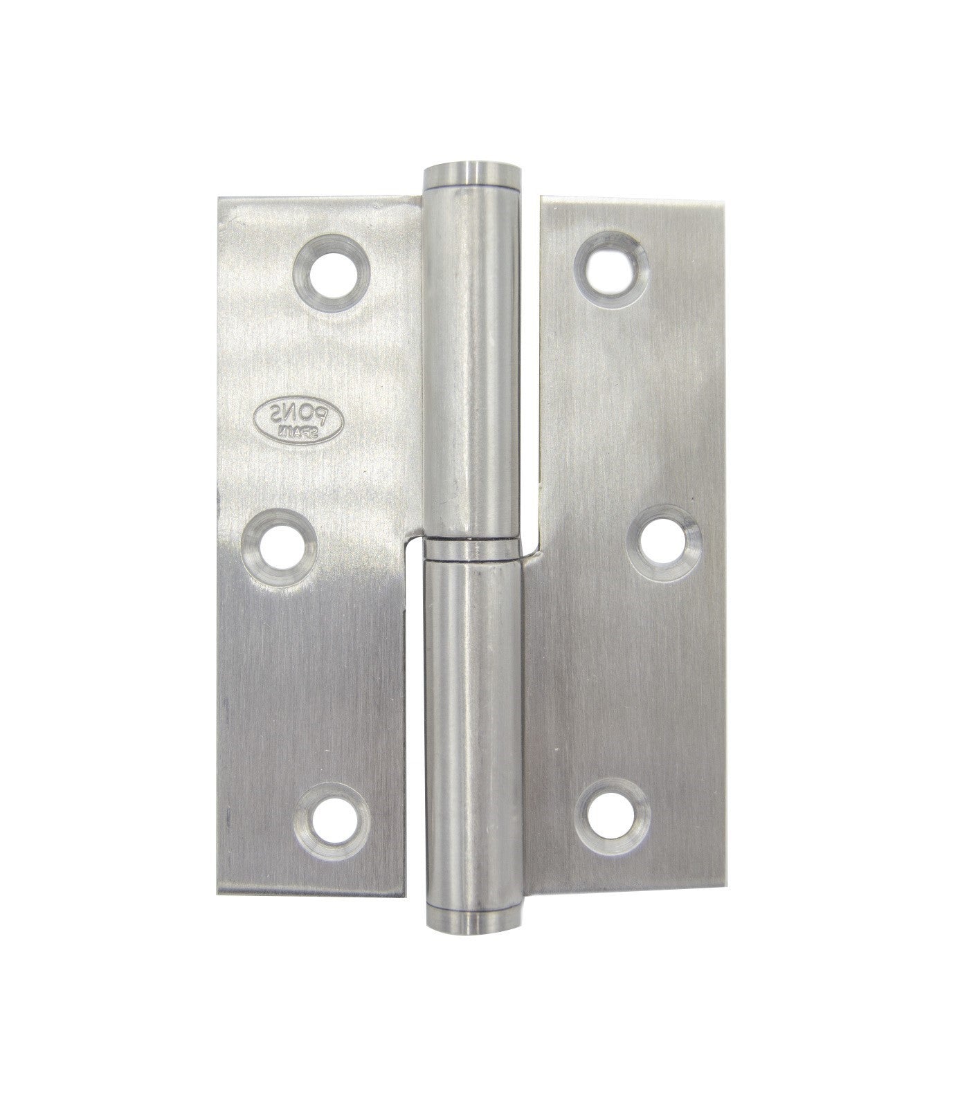 Bisagra inox satinado A-304 139/192 Mod.408 90x65x2,5 Dcha.