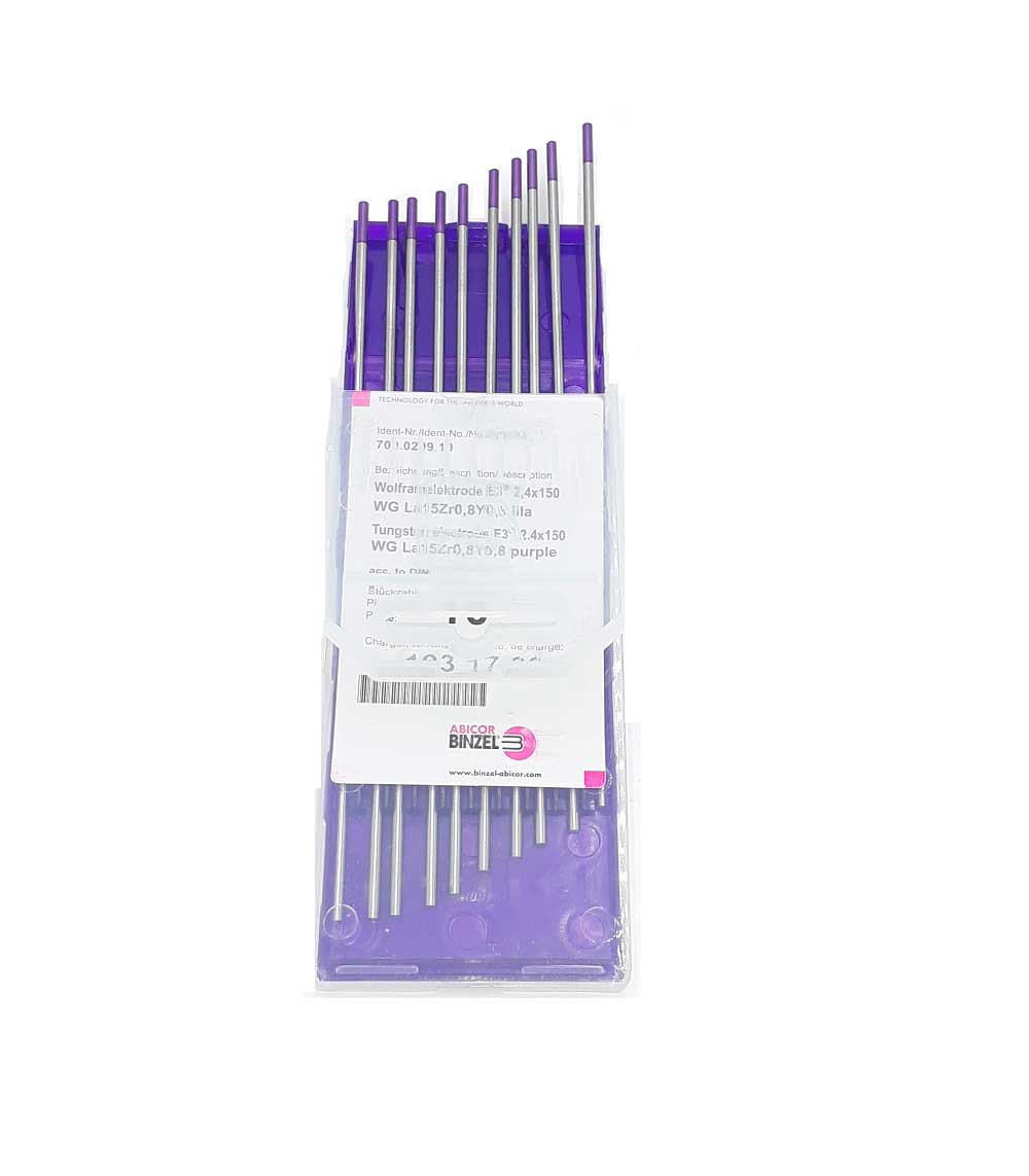 Electrodo de tungsteno morado E3 BINZEL 2,4X150