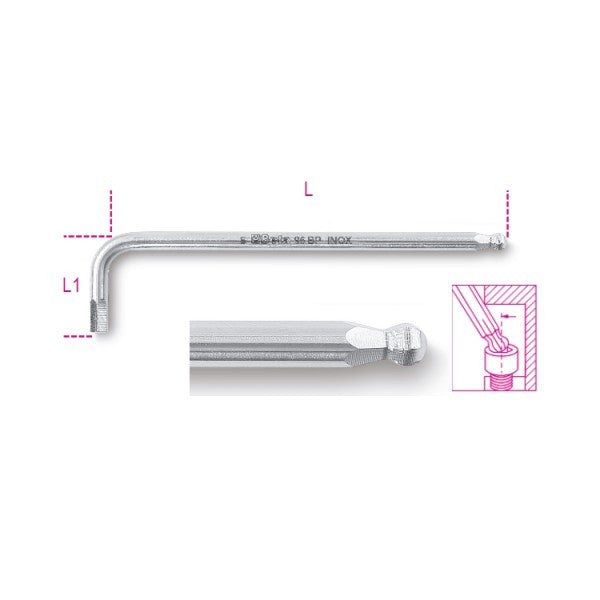 Llave allen Beta 96BPINOX 3mm