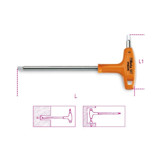 Llave allen con mango Beta 96TINOX 3mm