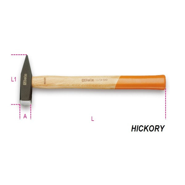 Martillo tipo alemán mango madera Beta 1370 800g