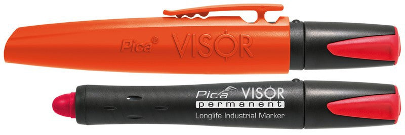 MARCADOR INDUSTRIAL PERMANENTE PICA VISOR ROJO