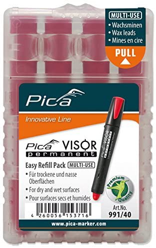 ESTUCHE DE 4 RECAMBIOS MARCADOR PICA VISOR ROJO