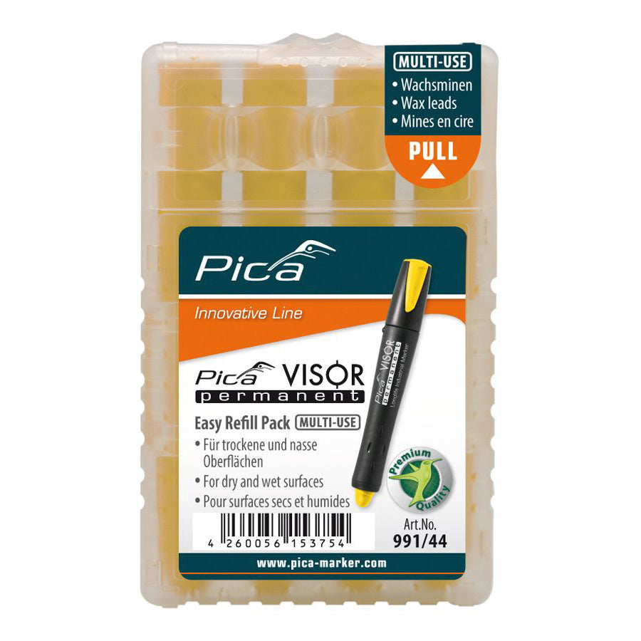Estuche de 4 recambios amarillos para marcador Pica Visor 991/44