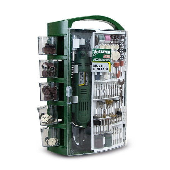Multi herramienta Stayer MULTI DRILL 130 con 200 Accesorios