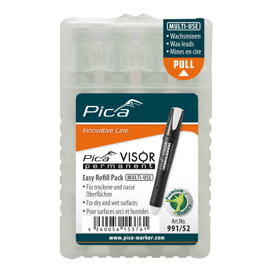 Estuche de 4 recambios blancos para marcador Pica Visor 991/52