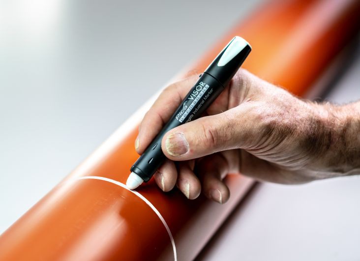 MARCADOR INDUSTRIAL PERMANENTE PICA VISOR BLANCO