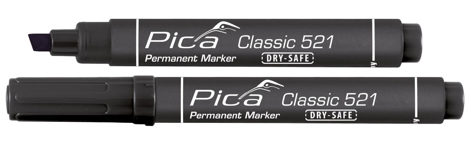 MARCADOR PERMANENTE TIPO CINCEL PICA CLASSIC NEGRO