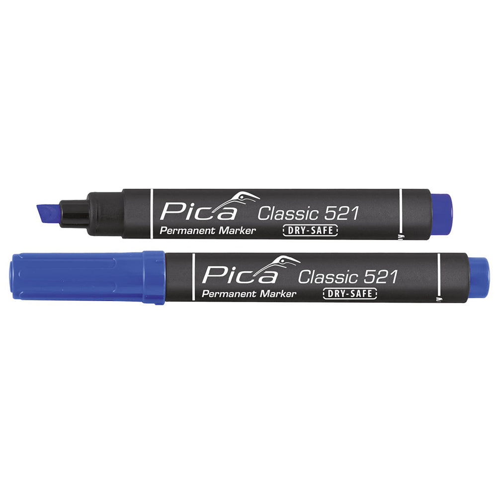 Marcador azul permanente con punta tipo cincel PICA Classic 521/41