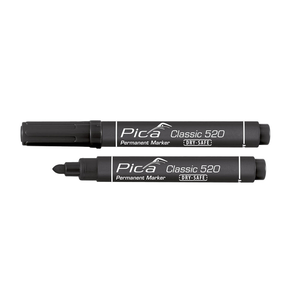 Marcador negro permanente con punta tipo bala PICA Classic 520/46
