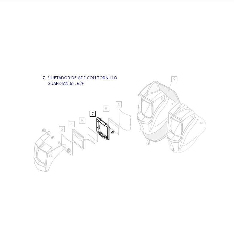 SUJETADOR DE ADF C/TORNILLO PARA GUARDIAN 62/62F