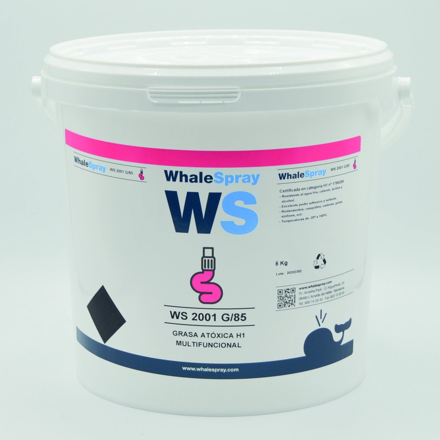 Grasa multifuncional alimentaria H1 Whale Spray WS2001 G/85 NLGI2 5Kg