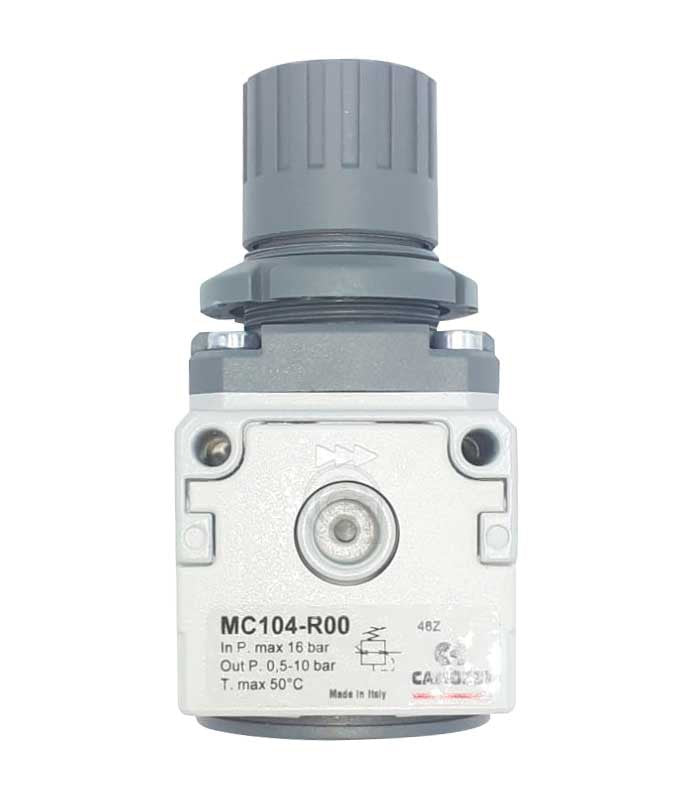 Regulador de presión CAMOZZI de 1/4" 0,5-10 bar con escape MC104-R00