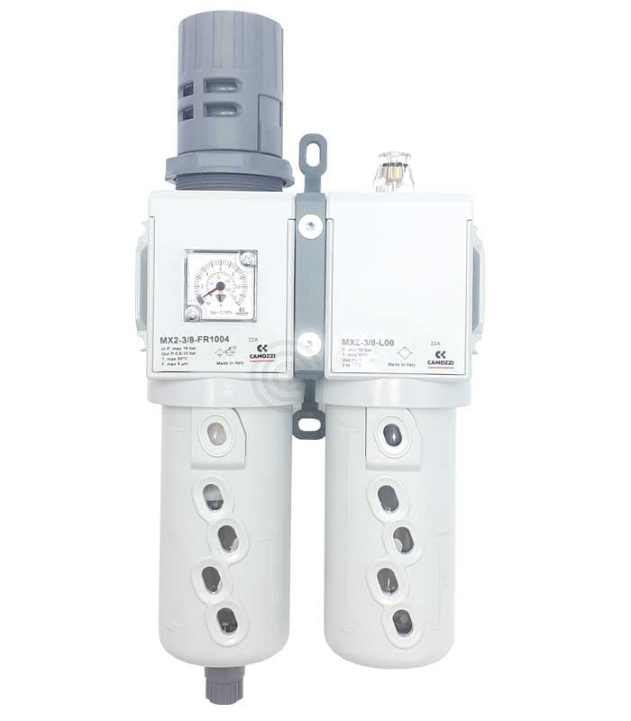 GRUPO DE FILTRAJE CAMOZZI 3/8" C/MANÓMETRO, MX2-3/8-000002.