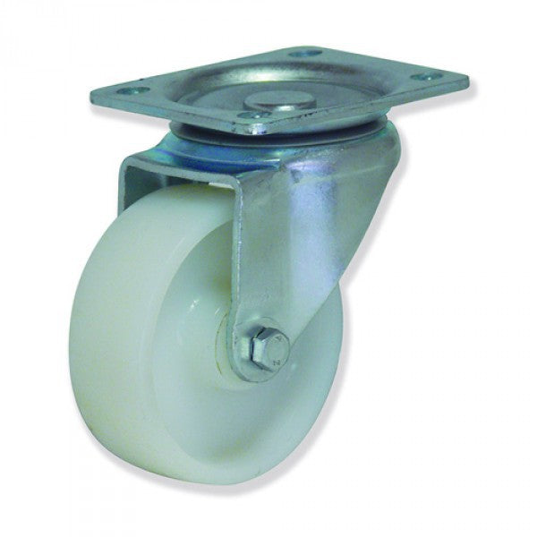 RUEDA GAYNER D-80 Y 100, NYLON, GIRATORIA, ZINCADA.
