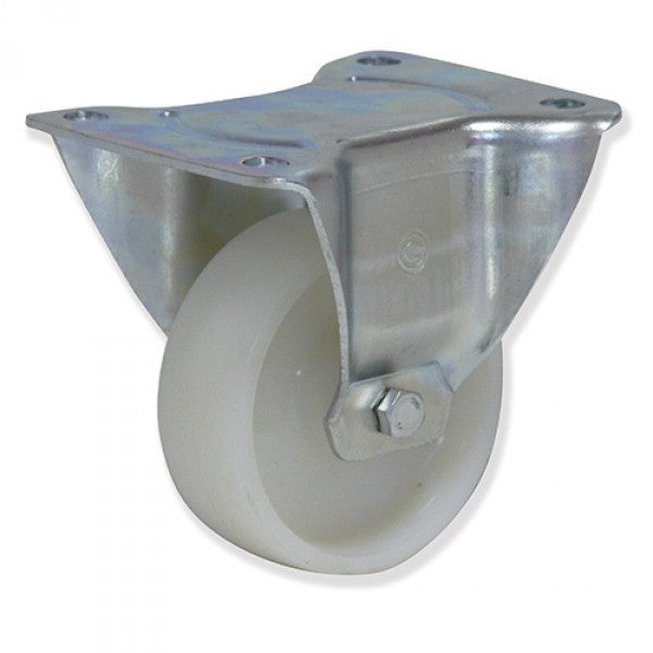 Rueda Gayner de nylon con soporte fijo zincado FPF4