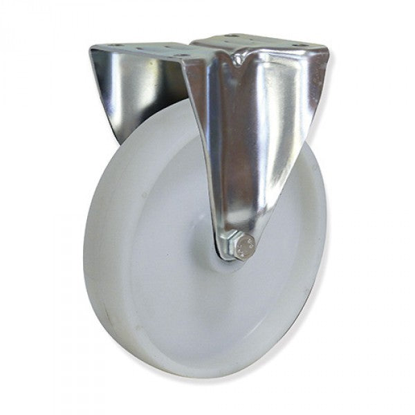 Rueda Gayner de nylon con soporte fijo zincado MPF5 D-150 35-013/1