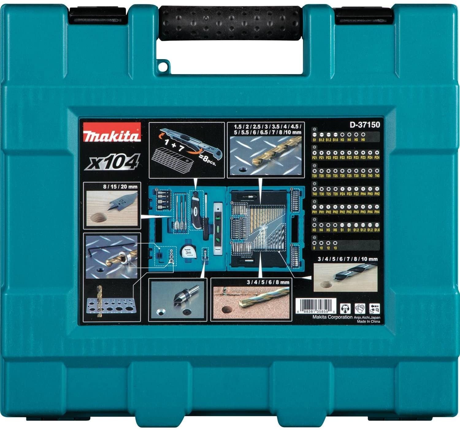 Maletín de brocas y puntas Makita MACCESS 104 piezas D-31778