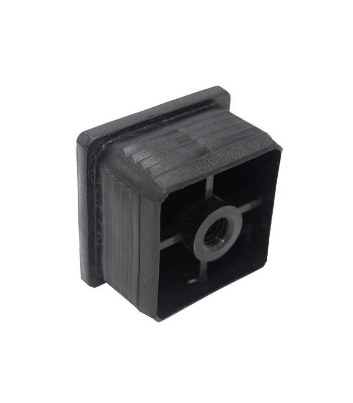 TOPE INTERIOR NEGRO ROSCADO M-8 PARA TUBO CUADRADO
