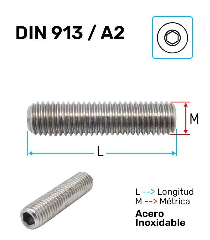 Esparrago Allen Acero Inoxidable A-2 D-913