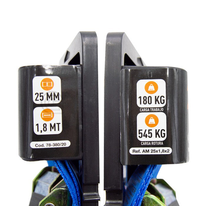 Cincha de amarre 25mmX1,8m 545Kg azul (2 UDS)