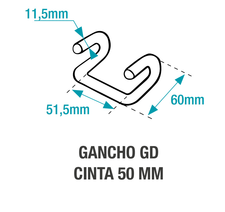 CINTA NARANJA 50MM X 8,5MT CON GANCHO GD